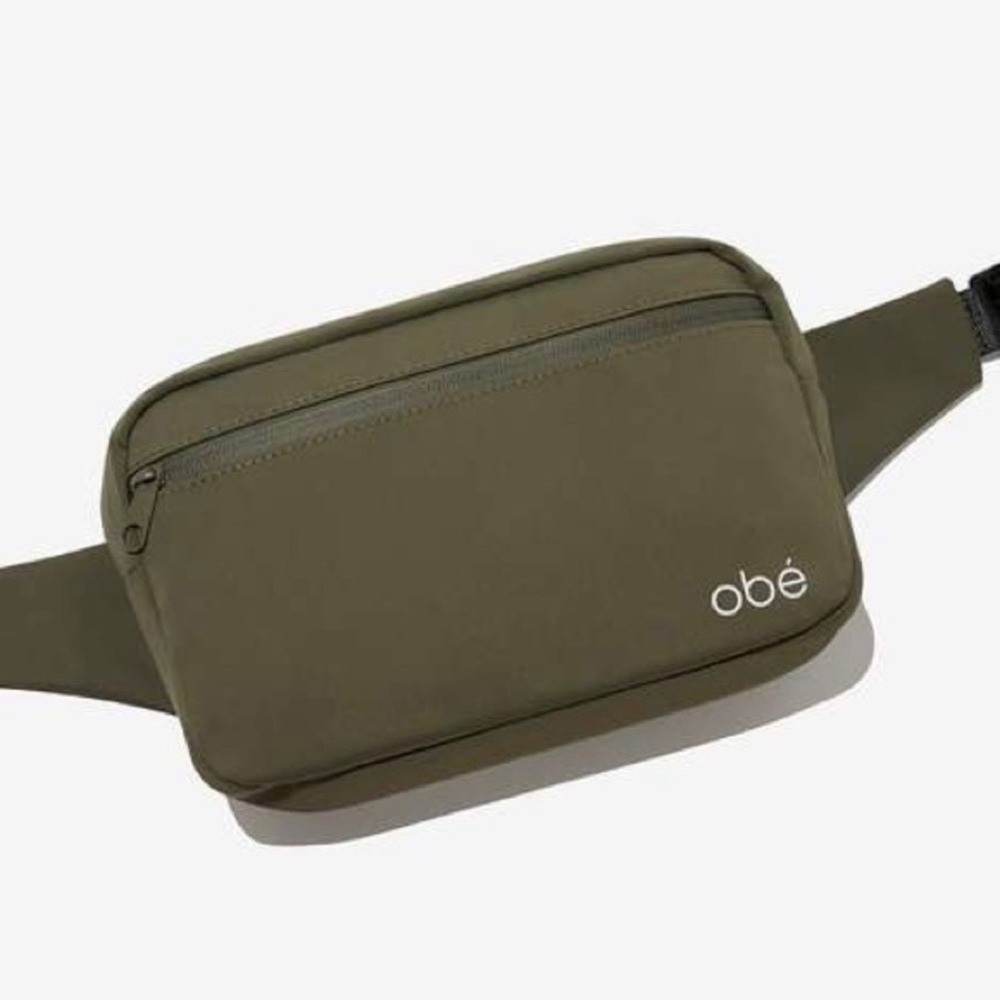 Obe Waist Pack Belt Bag FabFitFun Green Nylon Spandex Mesh Back Adjustable New